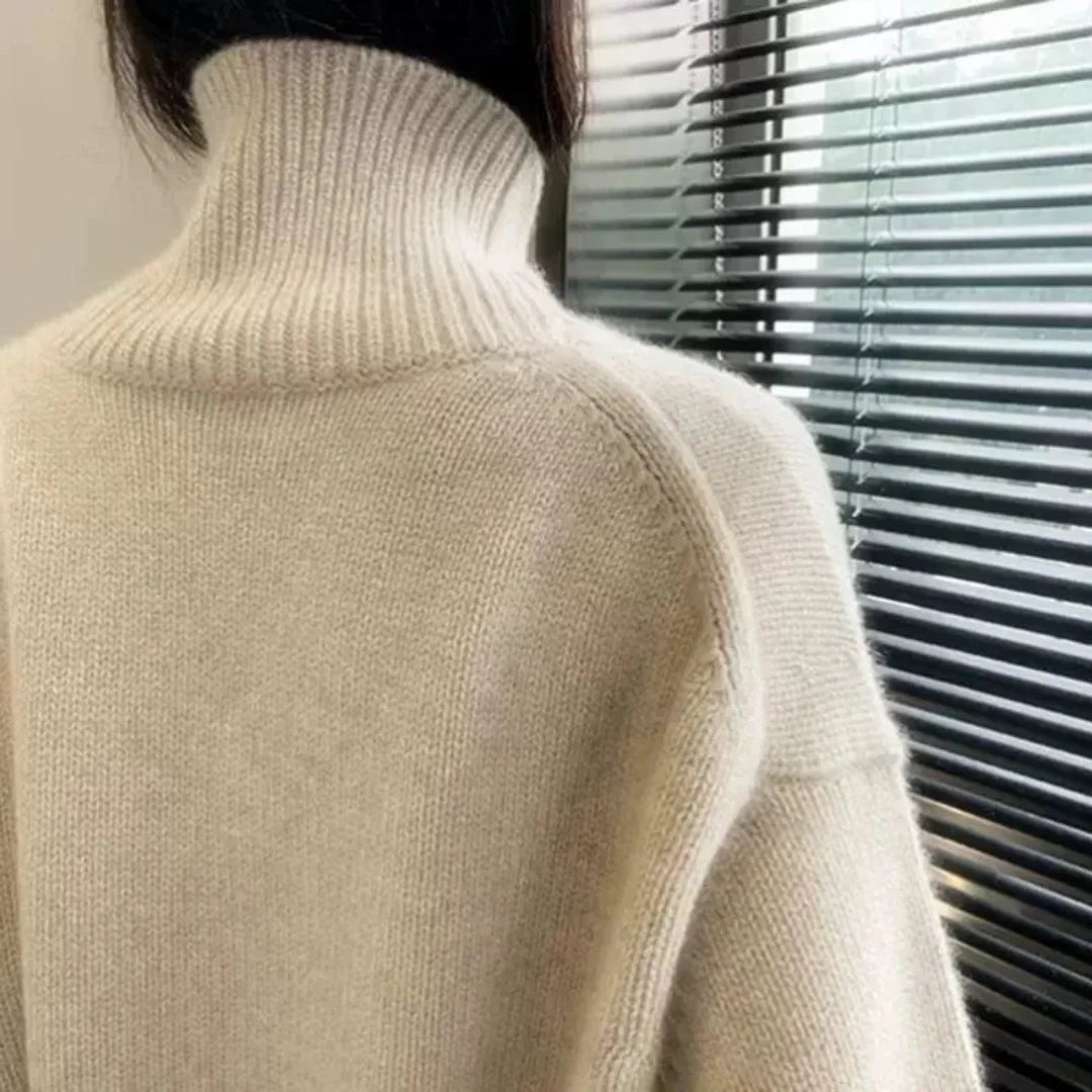 Viola™ | Damen Kaschmirpullover mit hohem Kragen