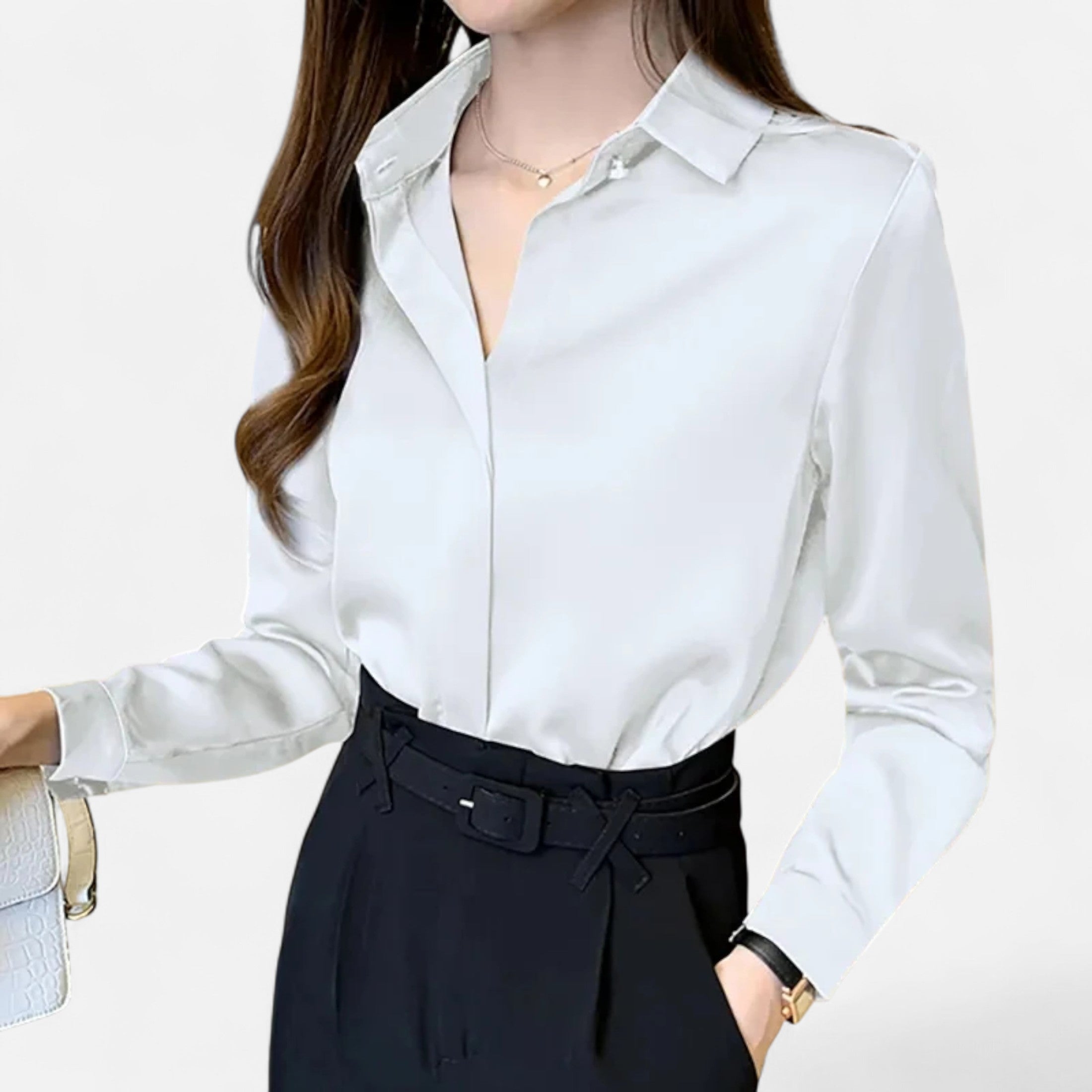 Claire™ | Damen Bluse Satin – Klassik & Moderne