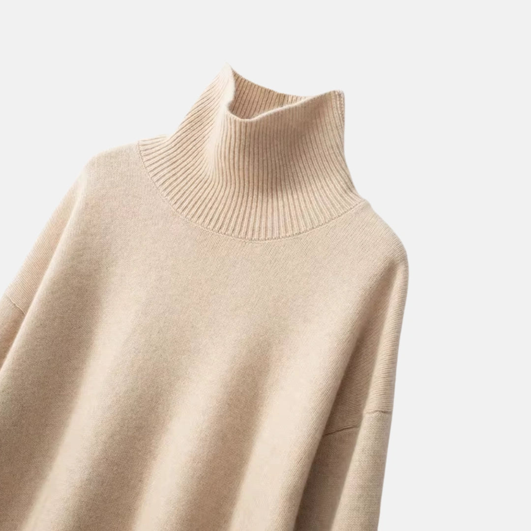 Viola™ | Damen Kaschmirpullover mit hohem Kragen