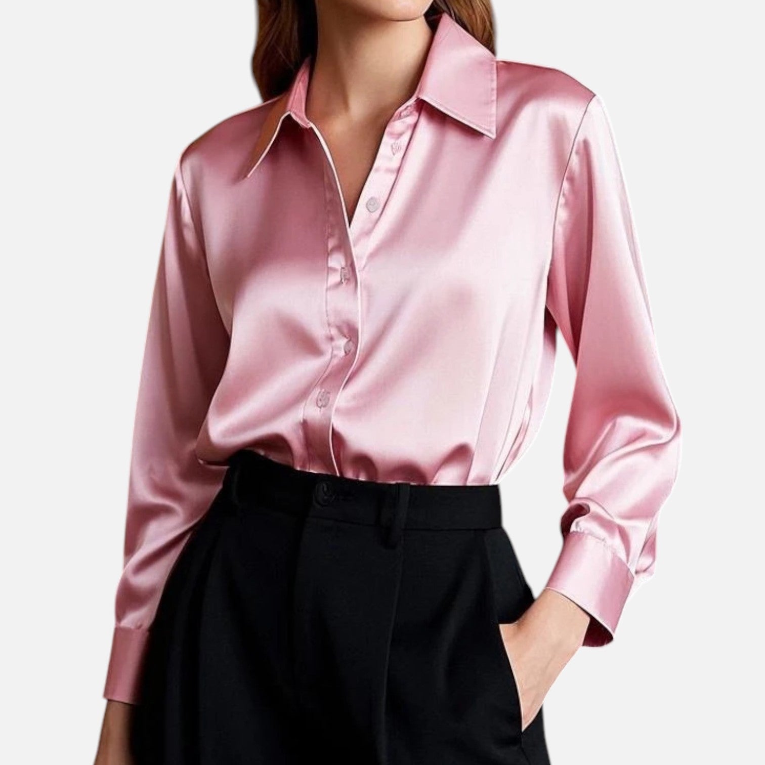 Elena™ | Damen Hemd – Zeitlose Seidenglanz