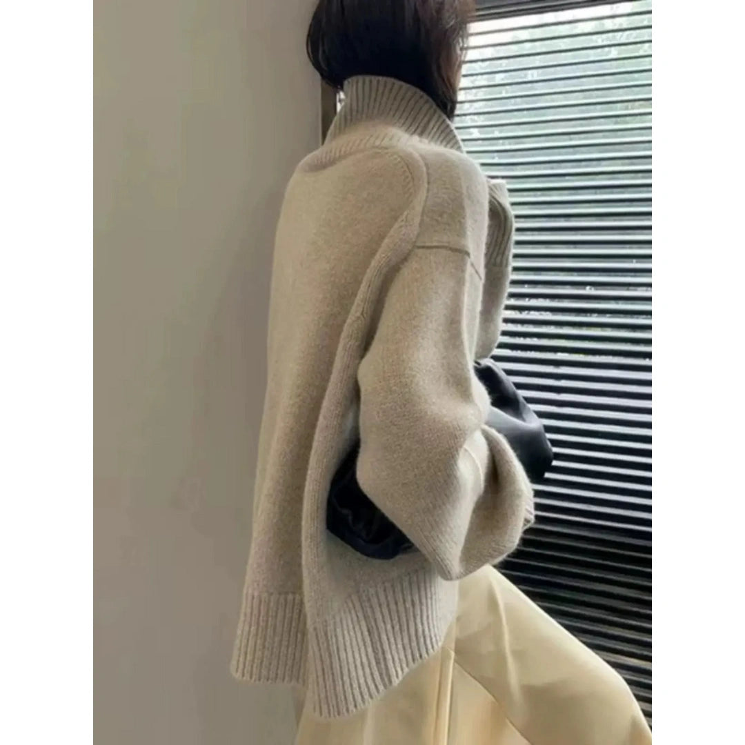 Viola™ | Damen Kaschmirpullover mit hohem Kragen