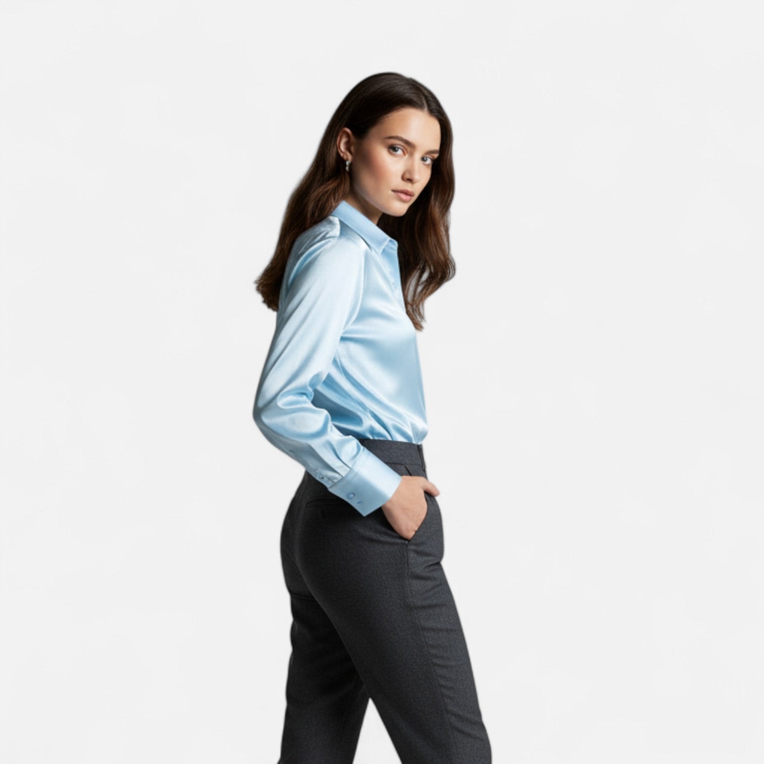 Elena™ | Damen Hemd – Zeitlose Seidenglanz