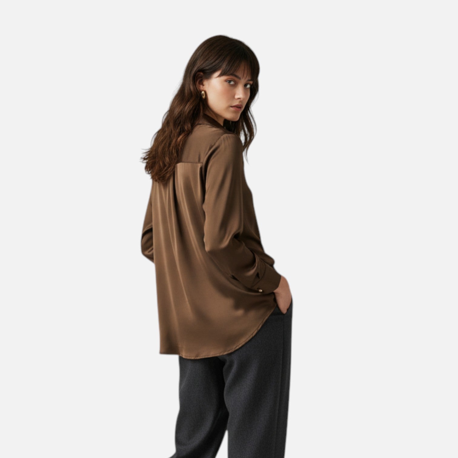 Camille™ | Damen Satinbluse – Eleganz & Glanz