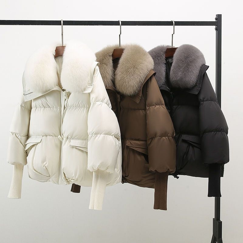 Amélie™ | Damen Luxus Pufferjacke mit Fellkragen