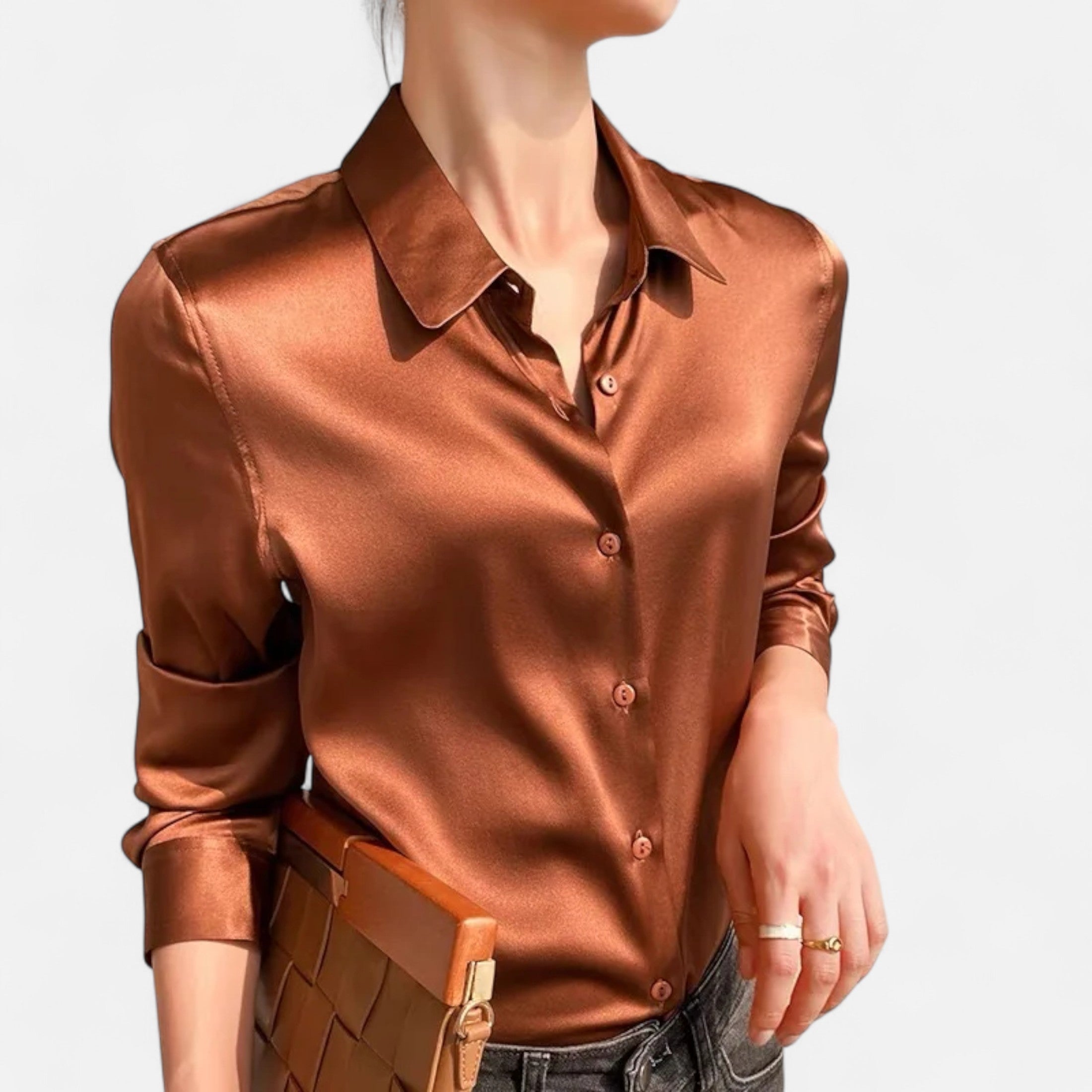 Chloé™ | Damen Satinbluse – Raffinierte Ausstrahlung