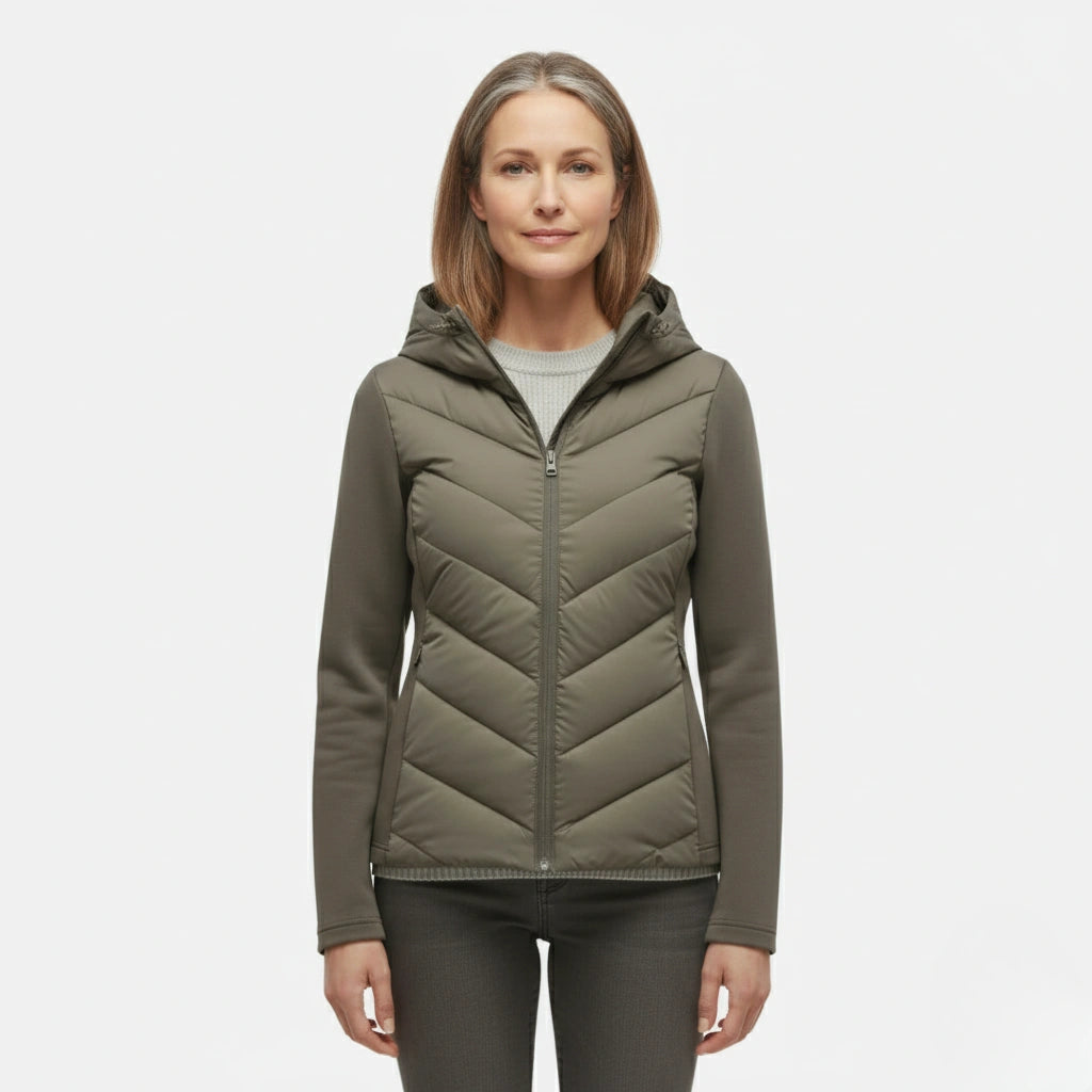 Lena™ | Damen Herbst Steppjacke mit Kapuze