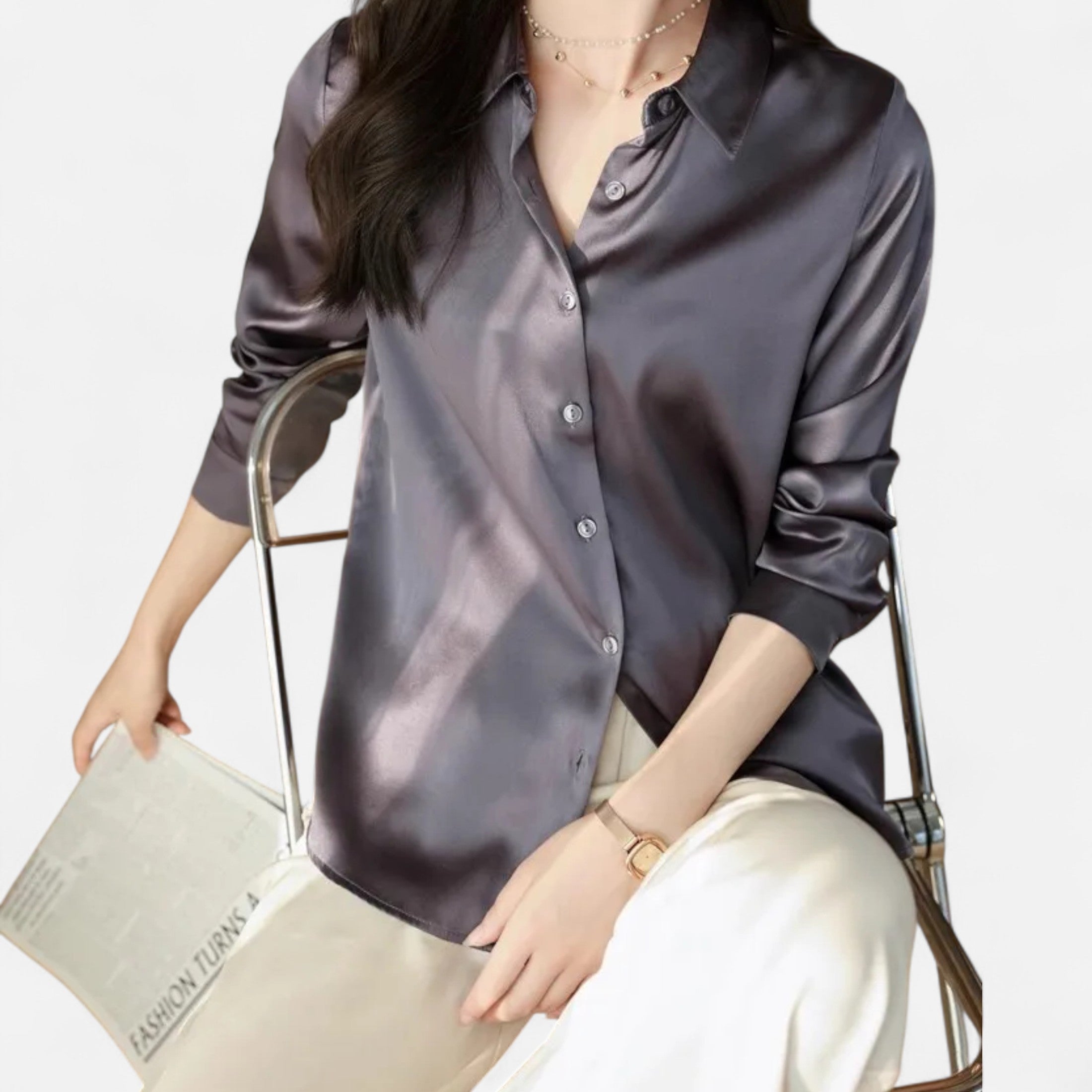 Chloé™ | Damen Satinbluse – Raffinierte Ausstrahlung