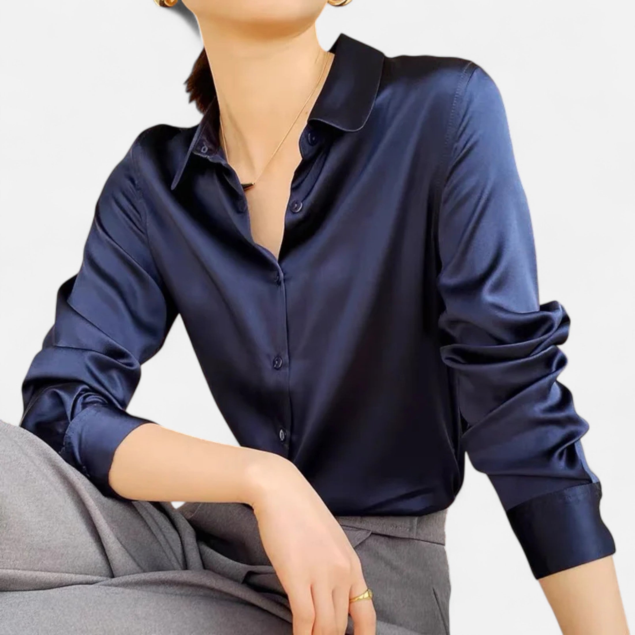 Chloé™ | Damen Satinbluse – Raffinierte Ausstrahlung