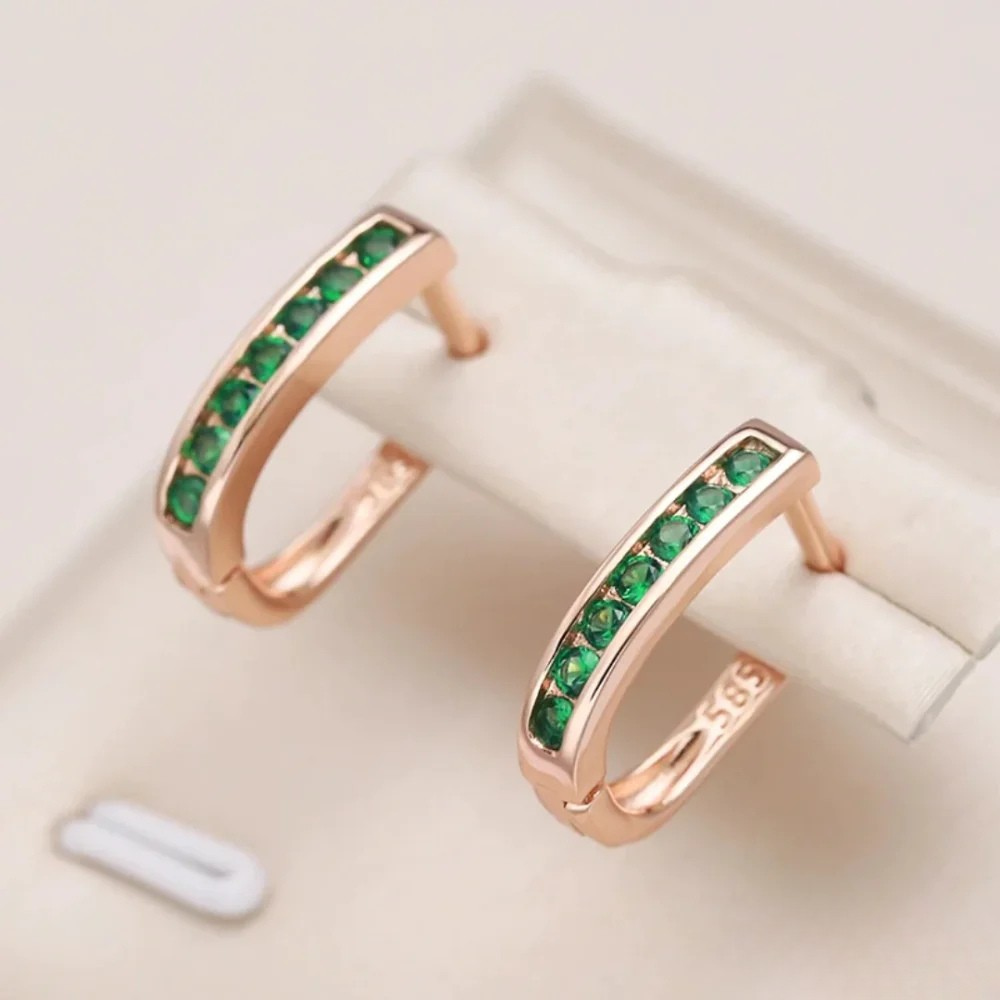 Elegante grüne Kristallohrringe