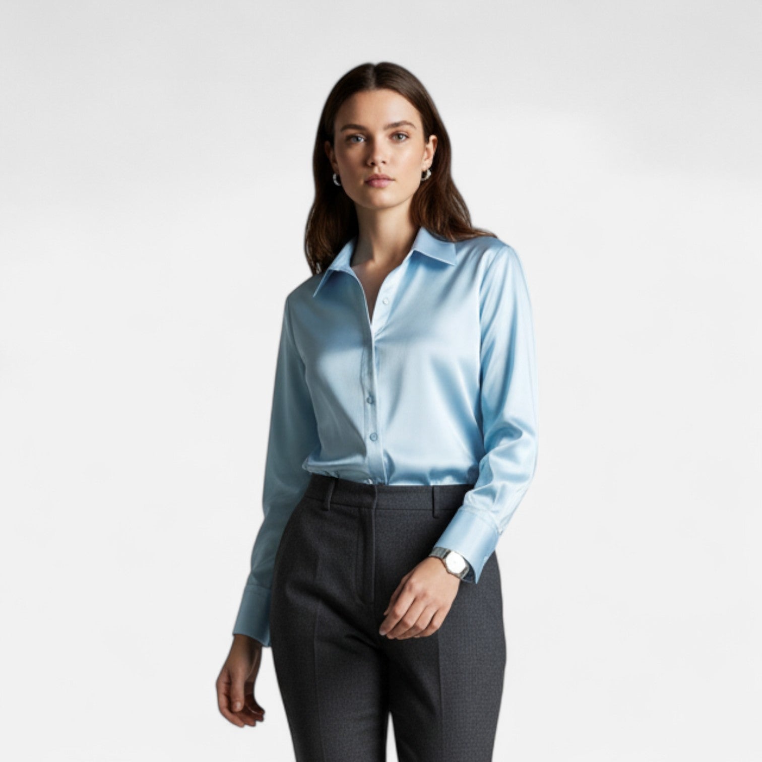Elena™ | Damen Hemd – Zeitlose Seidenglanz