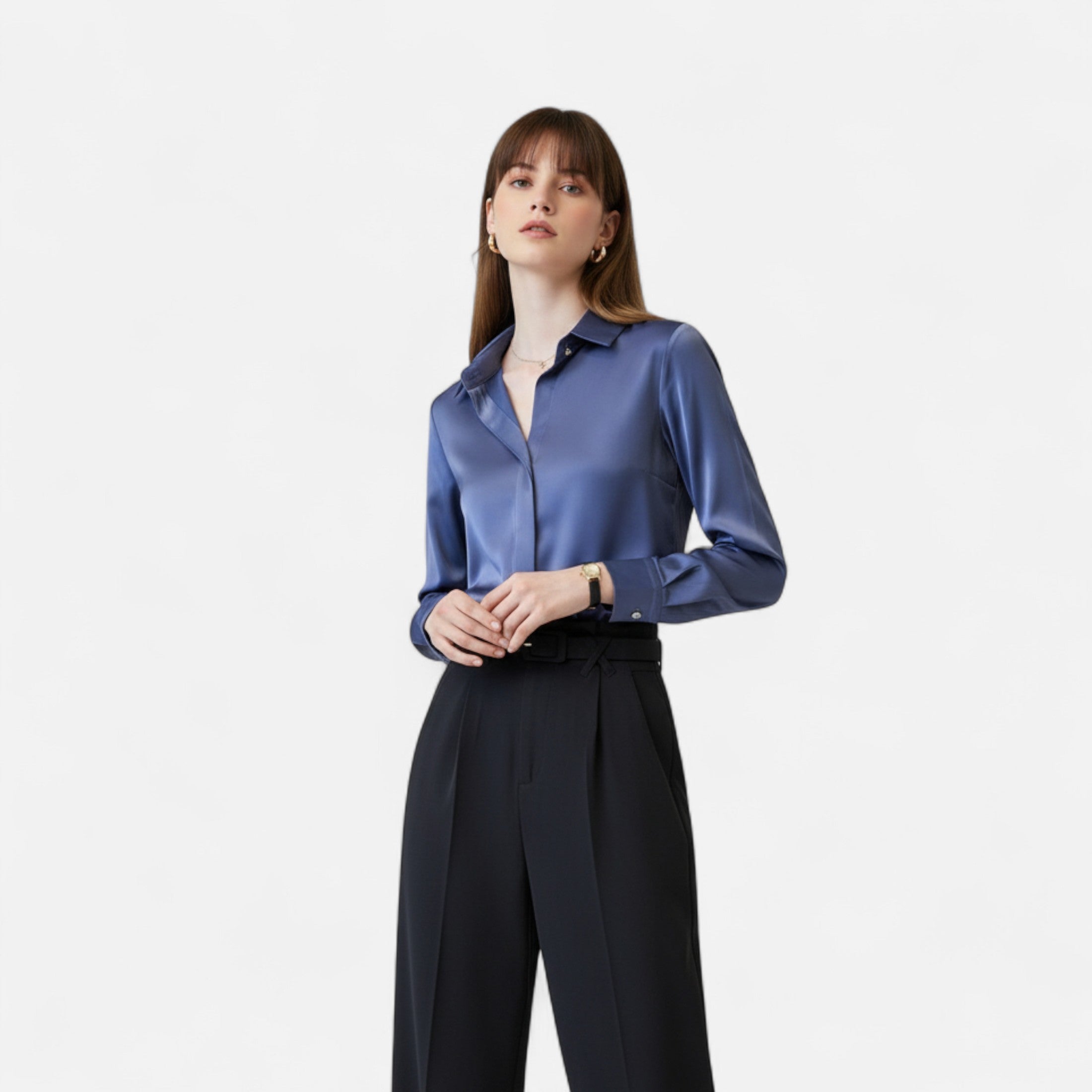 Claire™ | Damen Bluse Satin – Klassik & Moderne