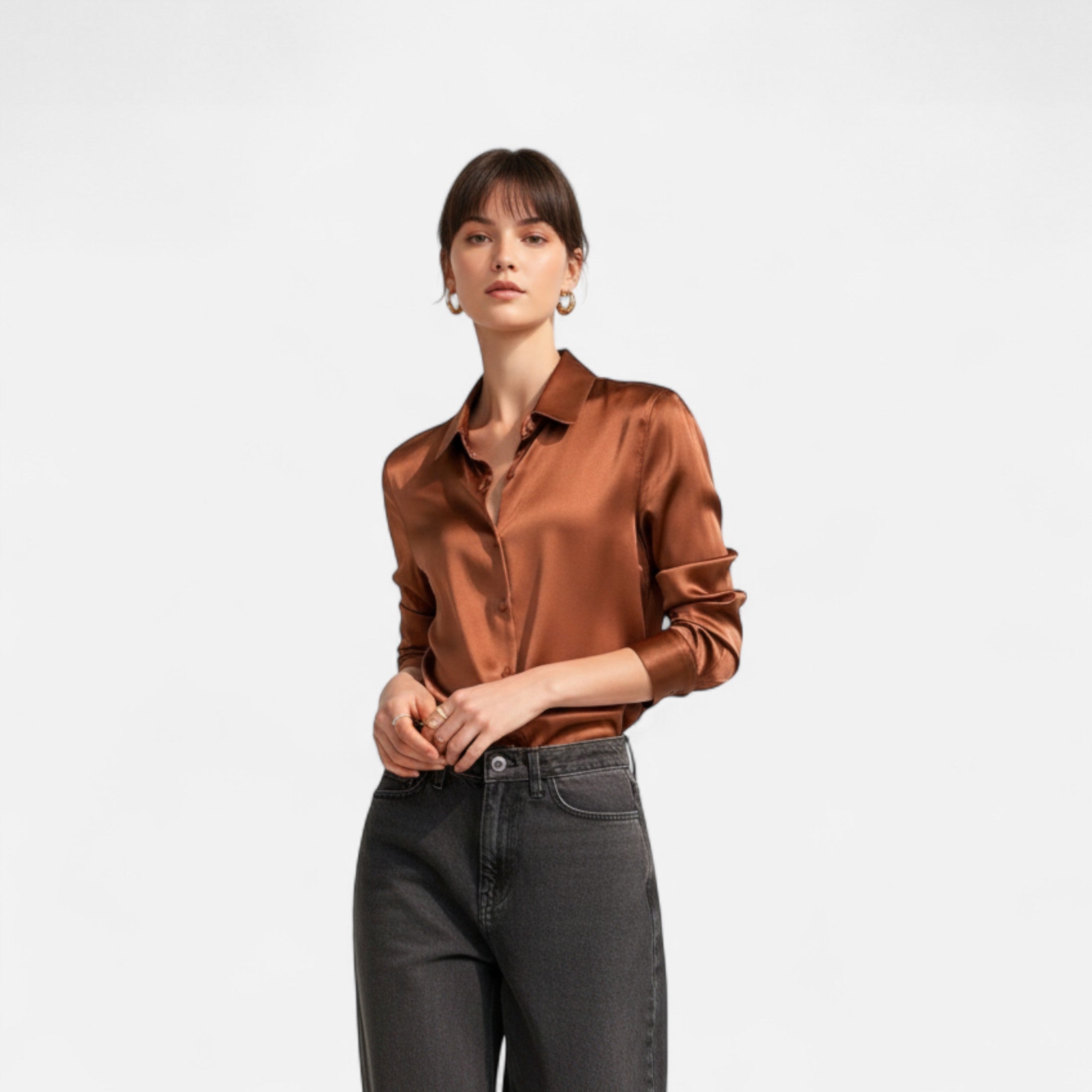 Chloé™ | Damen Satinbluse – Raffinierte Ausstrahlung