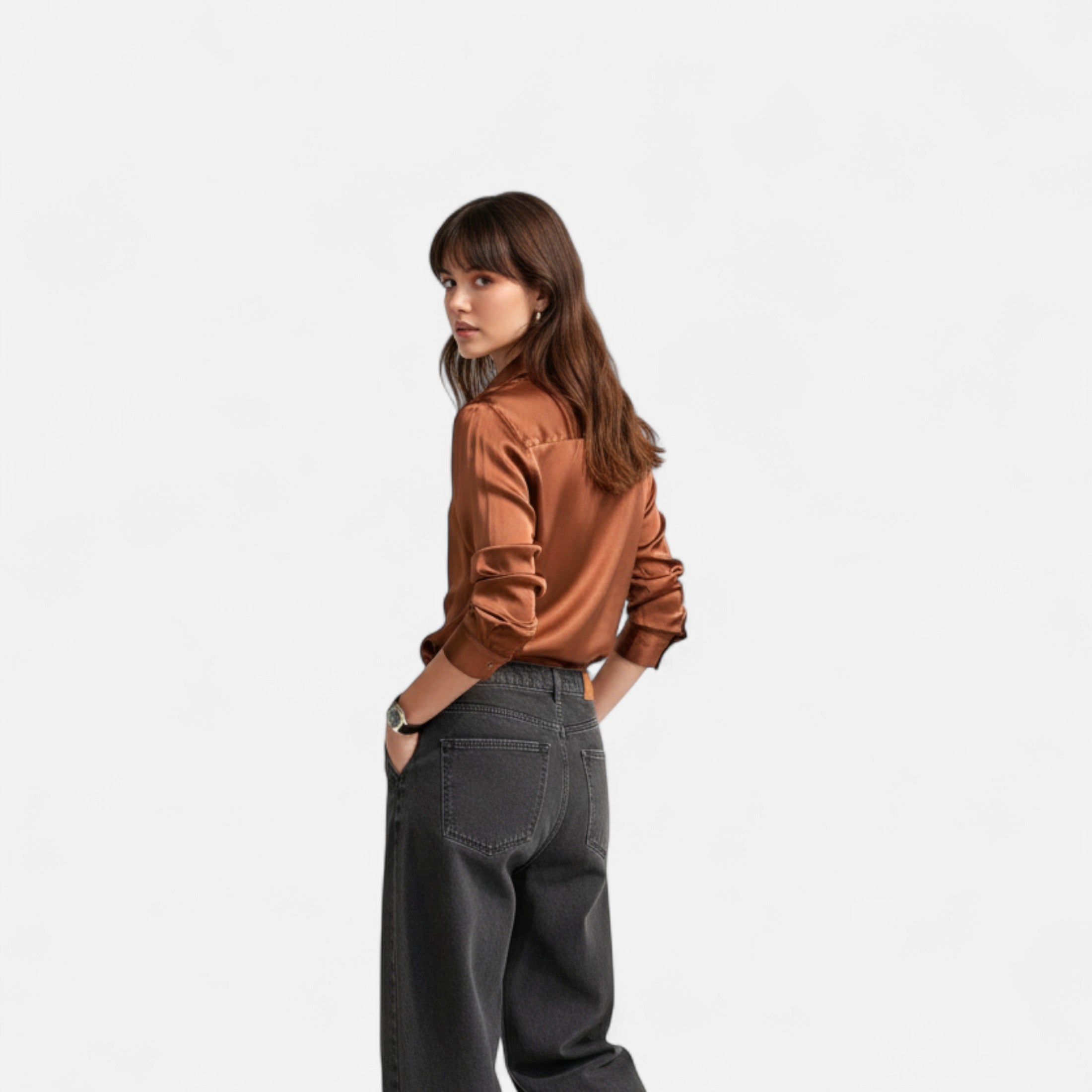 Chloé™ | Damen Satinbluse – Raffinierte Ausstrahlung