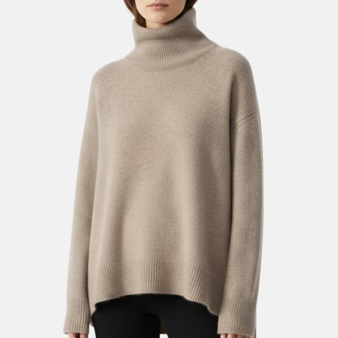 Viola™ | Damen Kaschmirpullover mit hohem Kragen