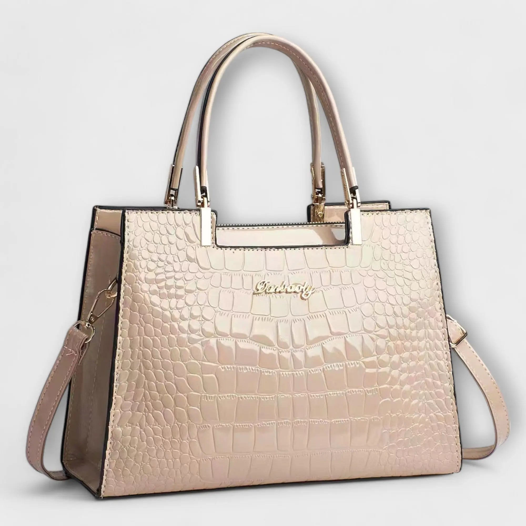 Nora. - Glänzende Krokodil-Muster Handtasche